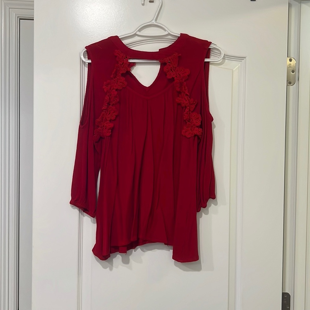 Red long sleeve top
